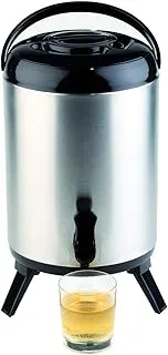 APS Iso-Dispenser - Récipient isotherme de haute qualité pour boissons chaudes et froides en acier inoxydable - 24cm x 42cm avec une capacité de 9,5 litres