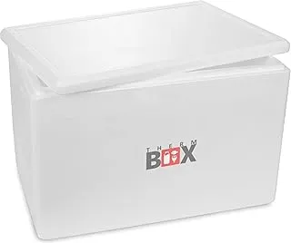 Therm-Box Boîte de conservation professionnelle en polystyrène Taille XXL : 59,5 x 39,5 x 40,0 cm Paroi : 3,0 cm Volume : 60,93 L Isotherme, maintient au frais Blanc