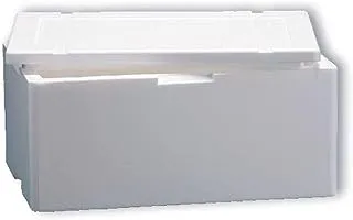 Emballage : 1 boîte thermique blanche rectangulaire, 50 x 30 cm, hauteur 22 cm, thermo-boîte en polystyrène pour transport d'aliments