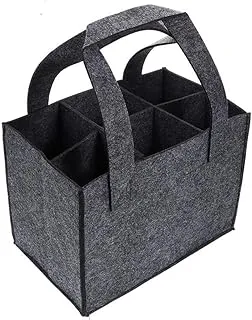 PIQIUQIU Sac pour 6 bouteille, Caisse de Voiture avec 6 Compartiments 24 x 18 x 16 cm