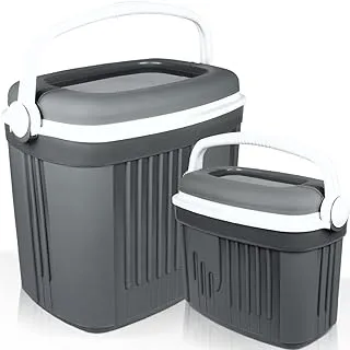 Stimo Lot de 2 glacières 32 l + 8 l - Sac isotherme - Gris