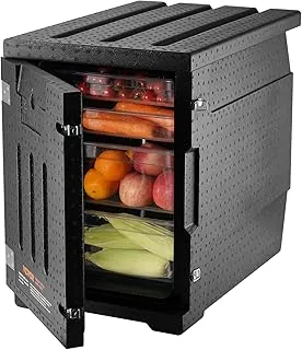 VEVOR Conteneur Isotherme 90 L Boîte de Transport en LLDPE à Chargement Frontal Portable pour Garder au Chaud ou Froid Bacs Alimentaires Traiteur Restauration Restaurant Cantine 640x435x600 mm