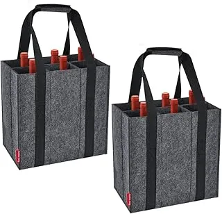 Sac de transport pour bouteille de vin, Noir , 2Pack 6 Bottles-Dark Grey, Organiseur de sac