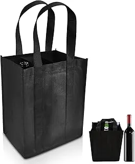 Sac de Transport de Vin avec 6 Compartiments, Sac de Voyage Non Tissé pour Courses, Épicerie, Cadeau Portable pour Bouteille