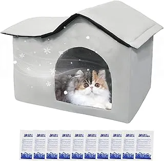 Maison pour Chat d'Extérieur | Maison pour Chat Isotherme d'Extérieur pour l'Été,Caisse Pliable avec Packs de Glace Accessoires pour Animaux pour Niche Chien Plage Camping