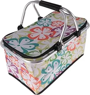 Mikikit Boîte Isotherme Portable 30L Capacité Panier Pliable en Tissu Oxford Conservation Alimentaire pour Repas en Plein Air Camping Voiture et Activités Extérieures